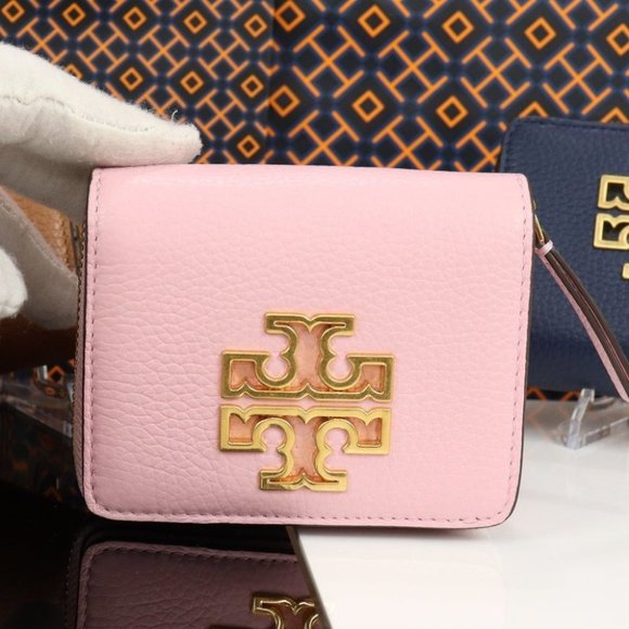 Tory Burch Handbags - Britten Mini Wallet Card Case Coin Logo Bifold